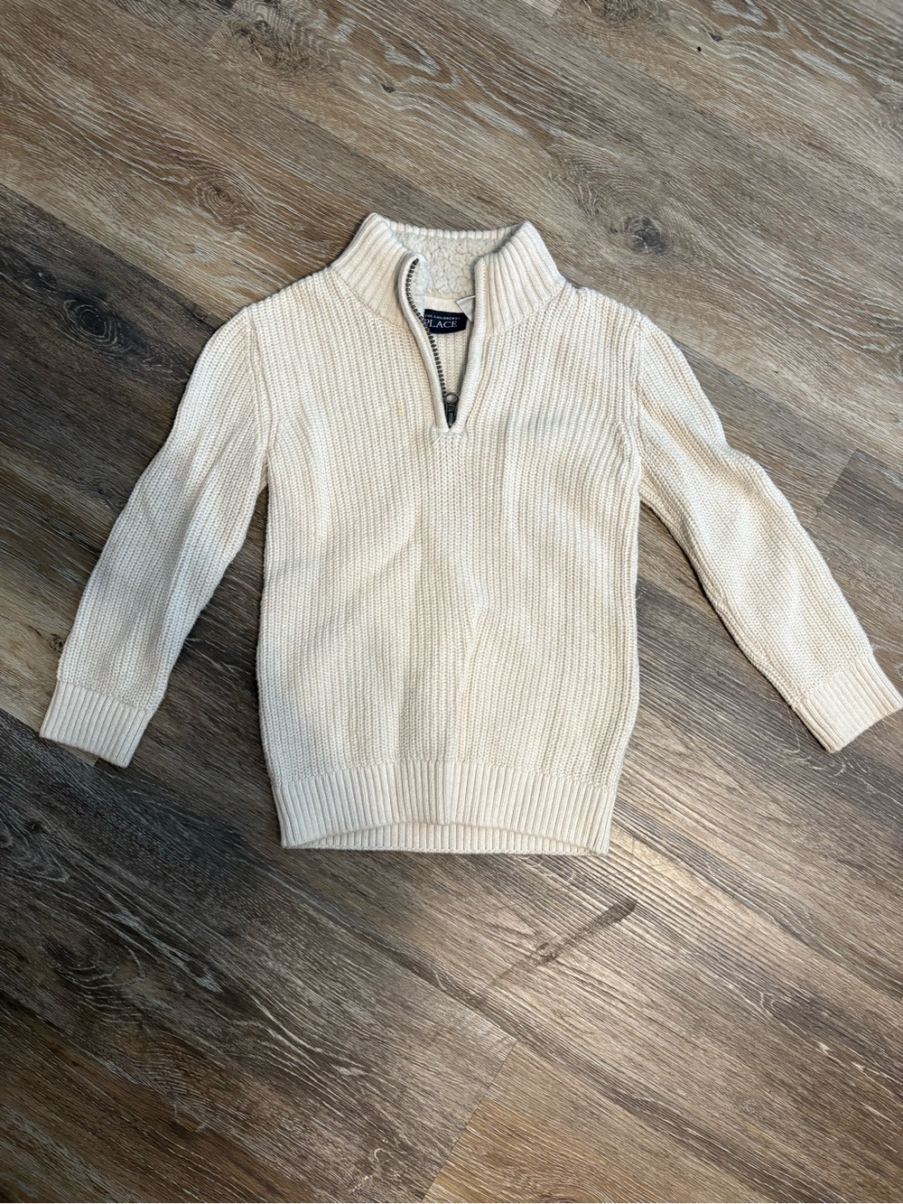 The Children's Place Cream Ribbed Half-Zip Pullover Sweater